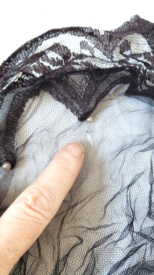 Black Mesh Lace Hair Snoods Lot with Square Dance and Cha Cha Hankies - 3