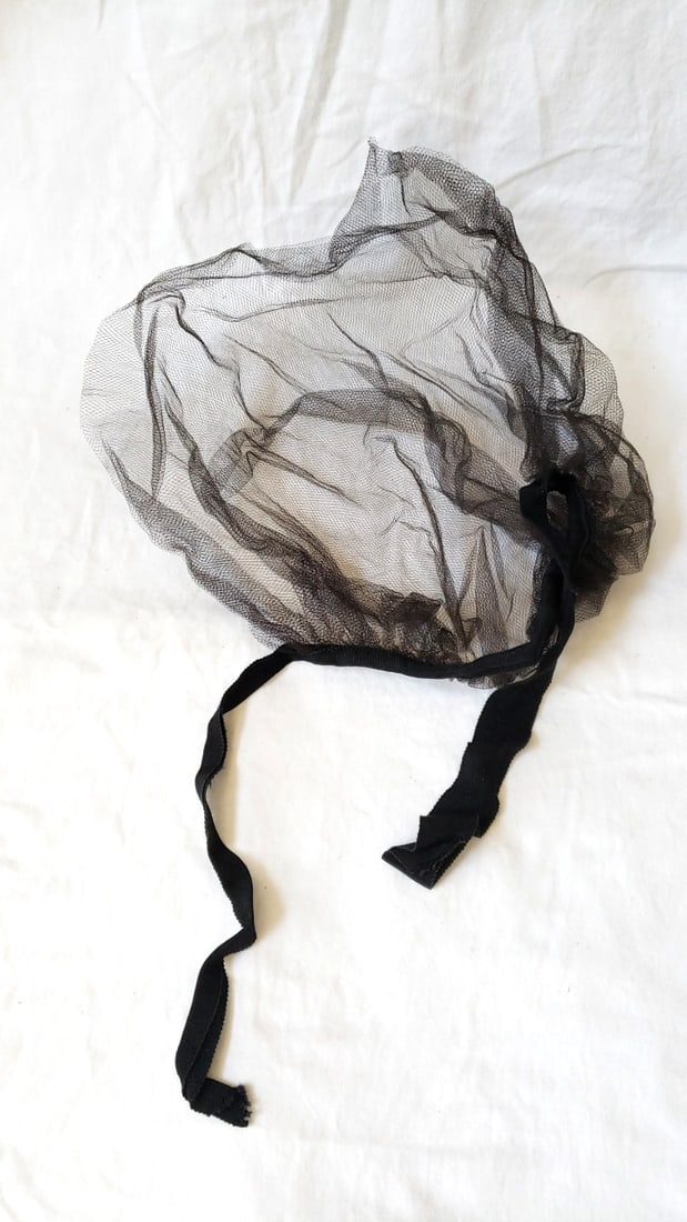 Black Mesh Lace Hair Snoods Lot with Square Dance and Cha Cha Hankies - 6