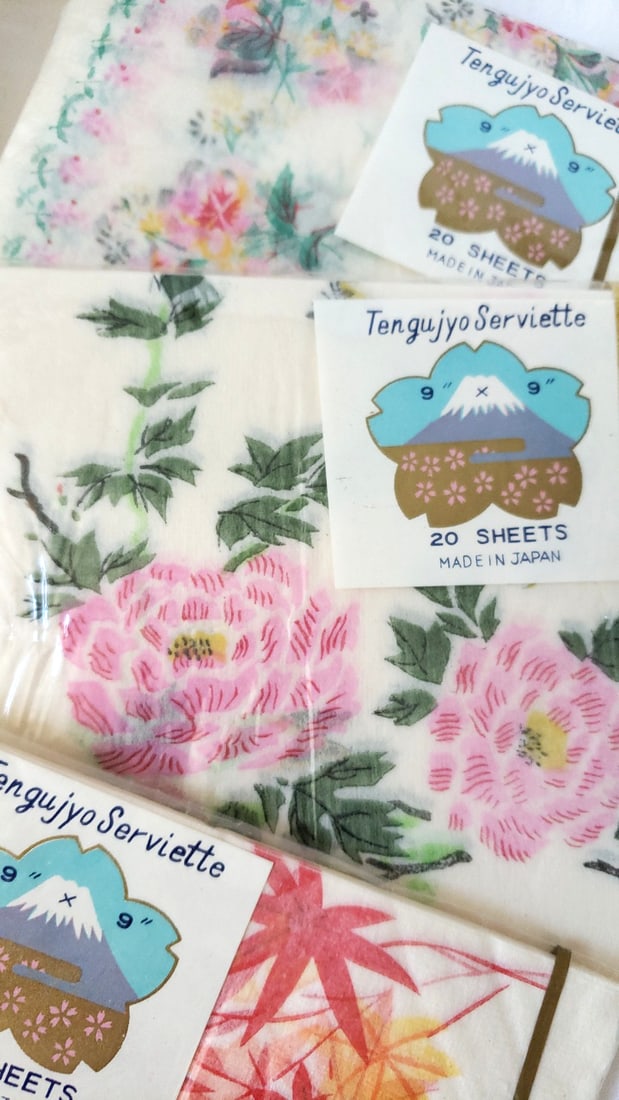 1969 Japanese Calendar Tea Towel and Tengujyo Serviettes - 2