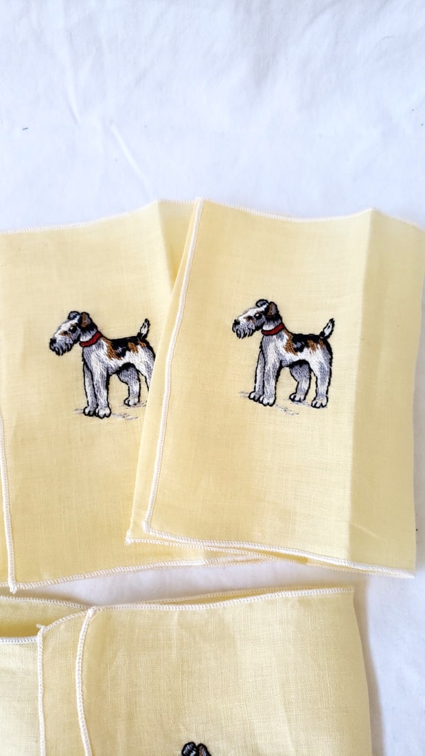 Guerlain Mitsouko Perfume Handkerchief, Terrier Dog Hankies - 3