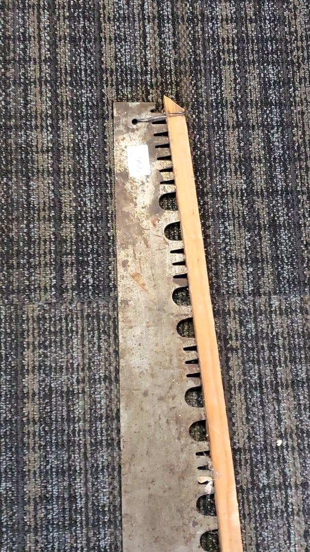 87 in. Metal Serrated Saw Blade with Wooden Tooth Guard - 4