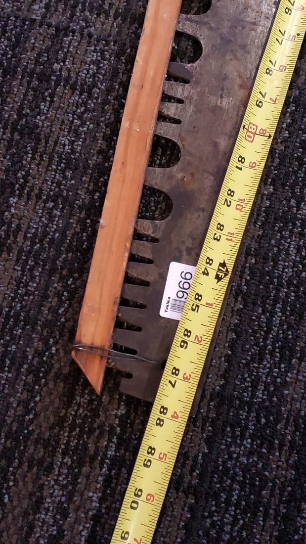 87 in. Metal Serrated Saw Blade with Wooden Tooth Guard - 5