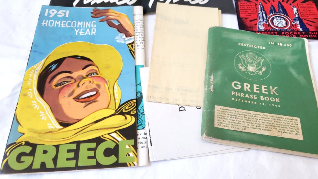 Vintage Ephemera Lot: Texaco Topics May 1945, Greek Phrase Book 1943, NYC & New Orleans Travel Gu... - 3
