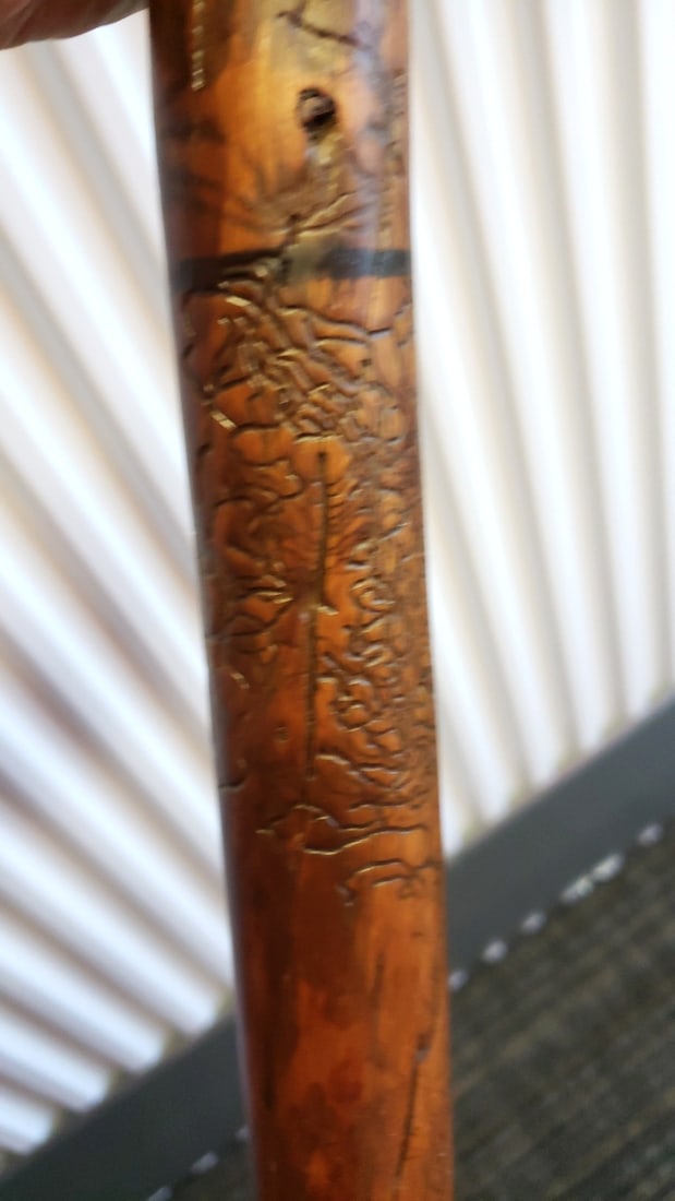 60 in Carved Wooden Walking Stick Staff with Cord Lanyard - 4