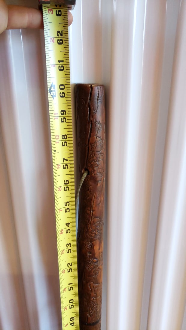 60 in Carved Wooden Walking Stick Staff with Cord Lanyard - 5