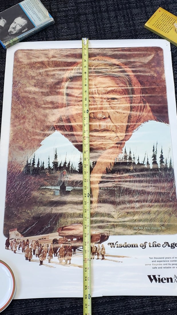 Wien Air Alaska "Wisdom of the Ages" Jon Van Zyle 1980 Airline Poster - 5