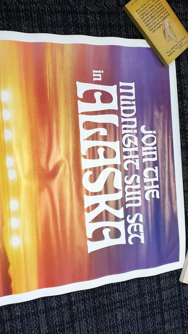1970 Wien Air Alaska "Join the Midnight Sun Set" Alaska Travel Poster Frank Whaley - 4