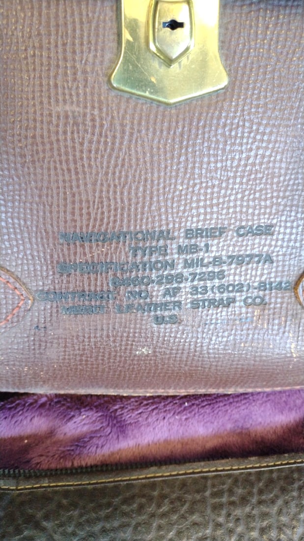 Meni Leather Strap Co. Type MB-1 Navigational Brief Case & W.A.H. Zip Portfolio - 2
