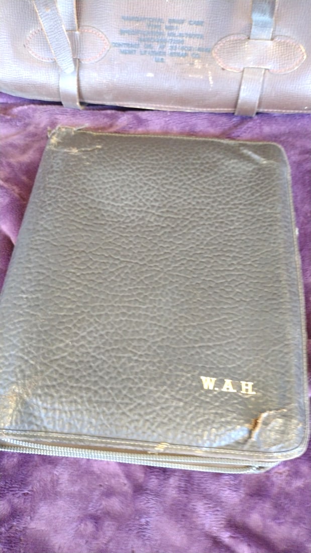 Meni Leather Strap Co. Type MB-1 Navigational Brief Case & W.A.H. Zip Portfolio - 3