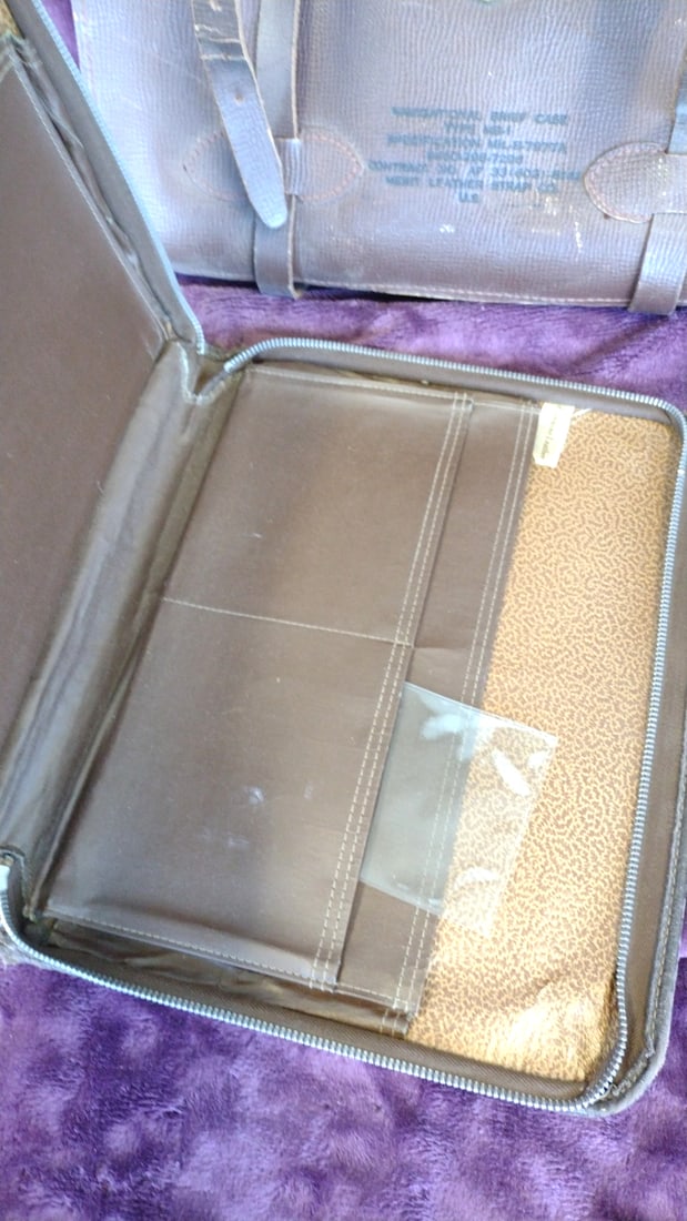 Meni Leather Strap Co. Type MB-1 Navigational Brief Case & W.A.H. Zip Portfolio - 4