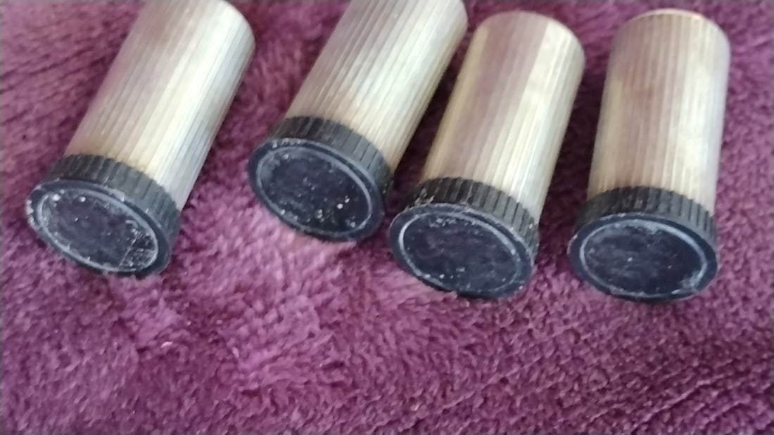 Set Of 4 Ribbed Aluminum Salt/pepper Shakers With Black Plastic Bases - 3