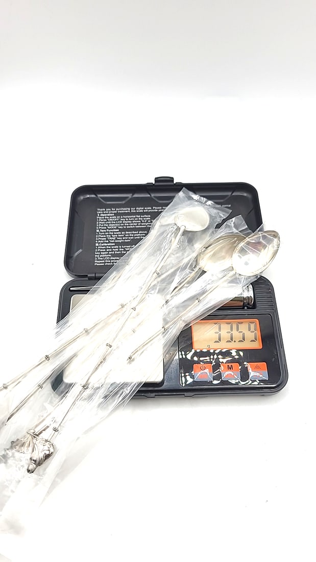 Boxed Set Of Sterling Japanese Landmark Cocktail Spoons Stirrers. - 10