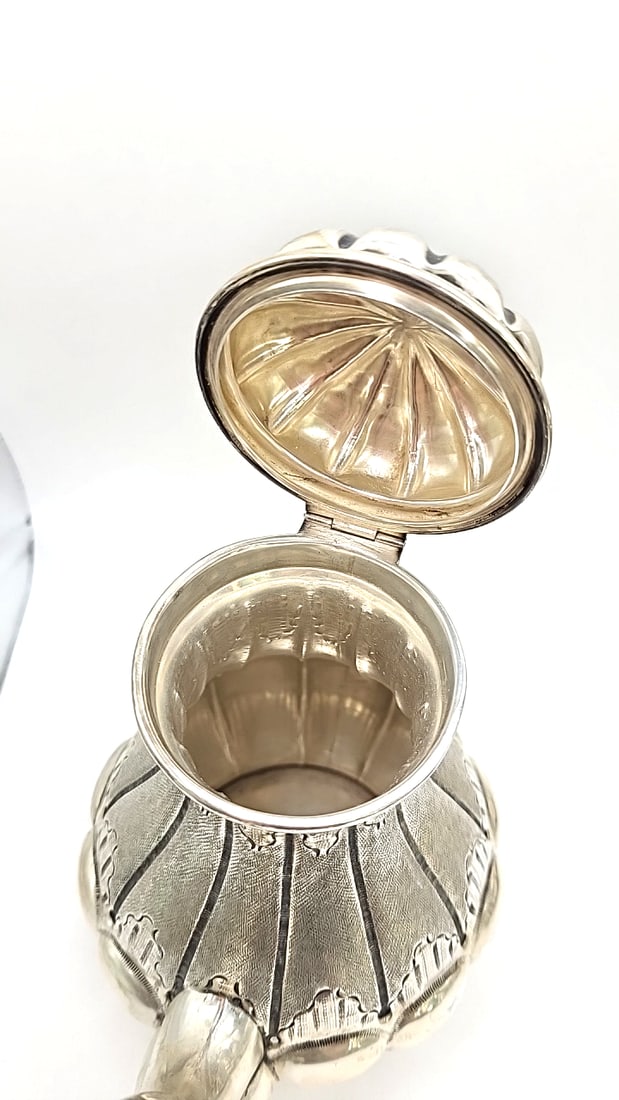 4-piece 800 Silver Tea Coffee Service Set With Floral Finials - 6