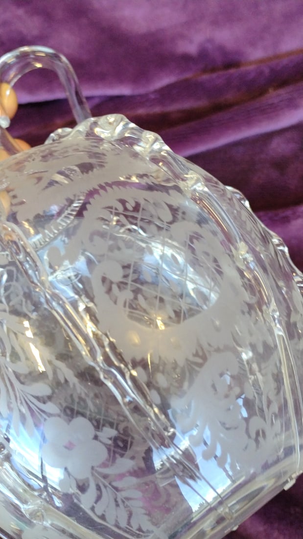 Boule Hollandaise Hand Blown Etched Decanter Dutch Antique - 7