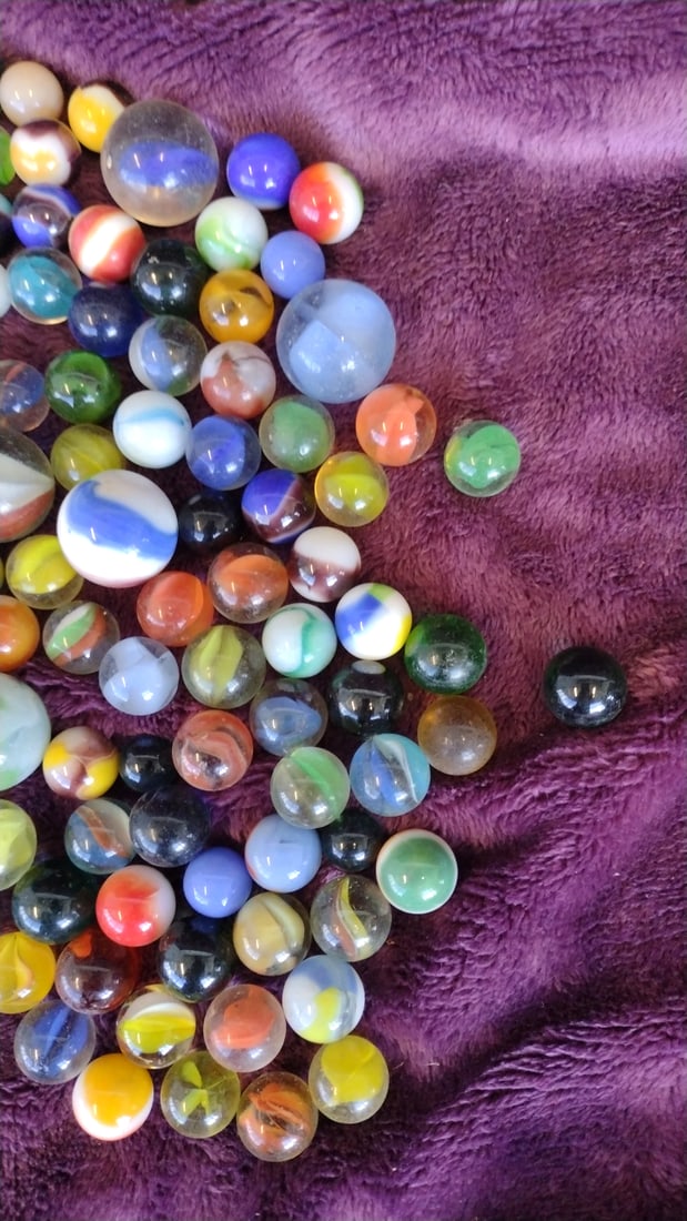 Assorted Glass Marbles Lot, Mixed Colors And Sizes - 2