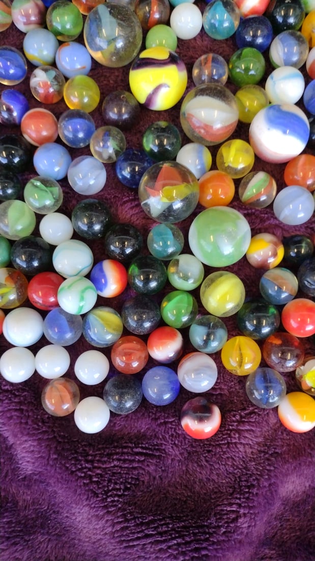 Assorted Glass Marbles Lot, Mixed Colors And Sizes - 3