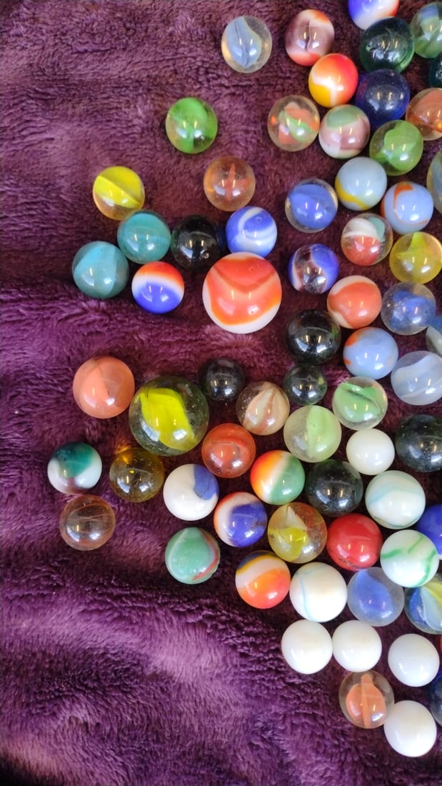 Assorted Glass Marbles Lot, Mixed Colors And Sizes - 4
