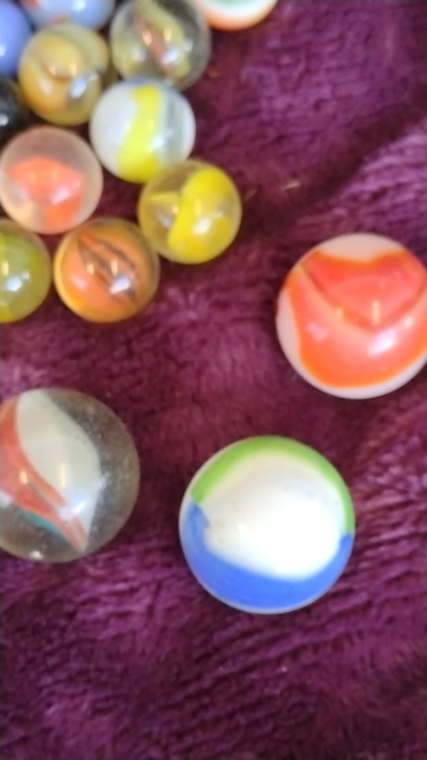 Assorted Glass Marbles Lot, Mixed Colors And Sizes - 7