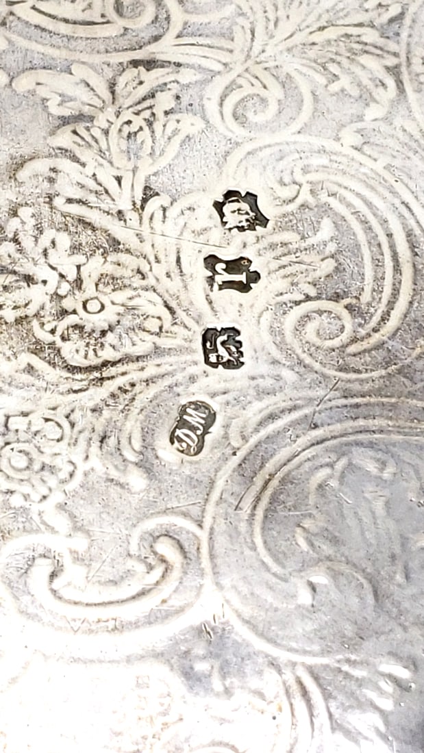 George Ii Ornate Sterling Silver Footed Tray Dorothy Mills 1752 - 6