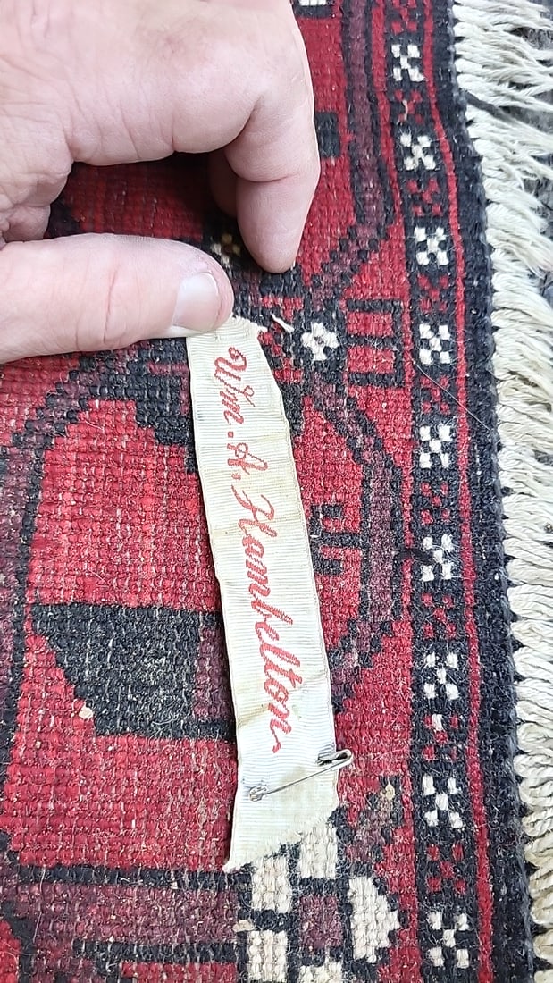 Red Geometric Persian 100% Wool Pile Runner Rug, Made In Iran - 2