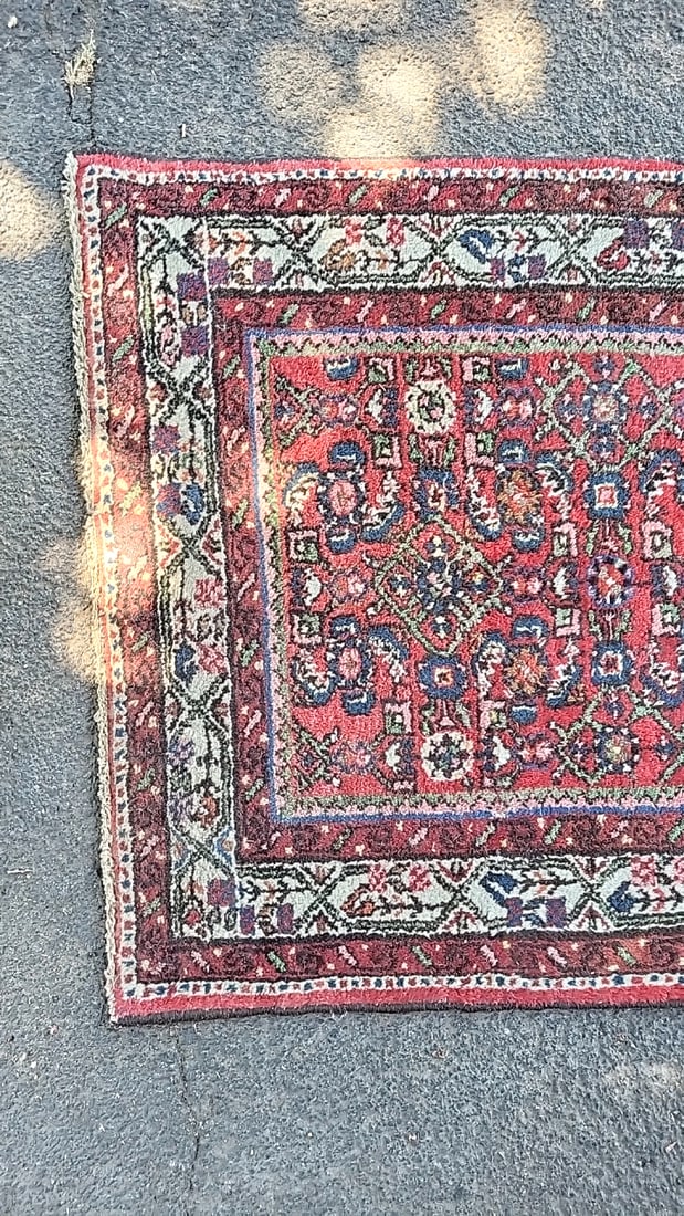 Handmade Iranian Couristan Collection Red Persian 100 Wool Area Rug - 2