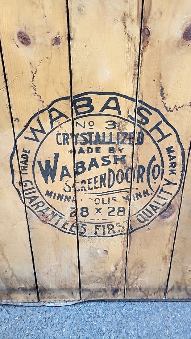 Wabash No. 3 Crystallized Screen Door Co. Wood Panel 28 X 28 - 4