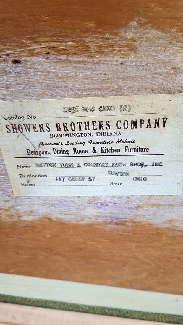 Set Of 4 Showers Brothers Wooden Dining Chairs With Green Upholstered Seats And Slat Backs - 2