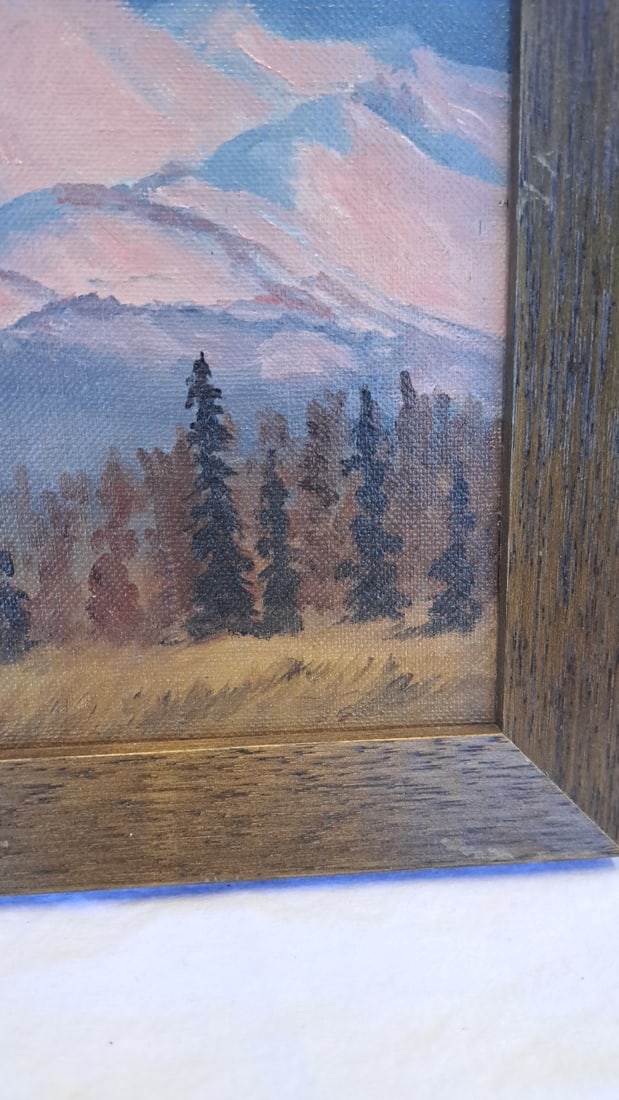 J. Helding Signed Framed Mountain Landscape Painting - 4