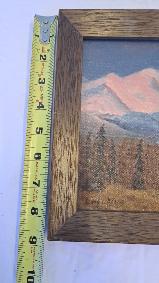 J. Helding Signed Framed Mountain Landscape Painting - 8