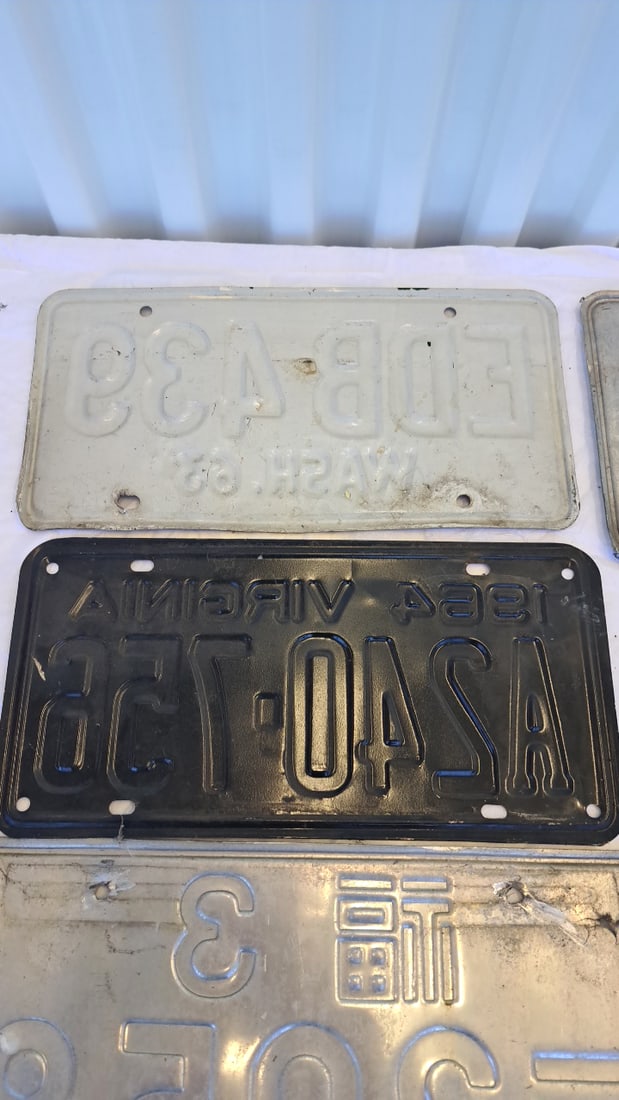 6 Vintage License Plates Washington Virginia Japan - 7