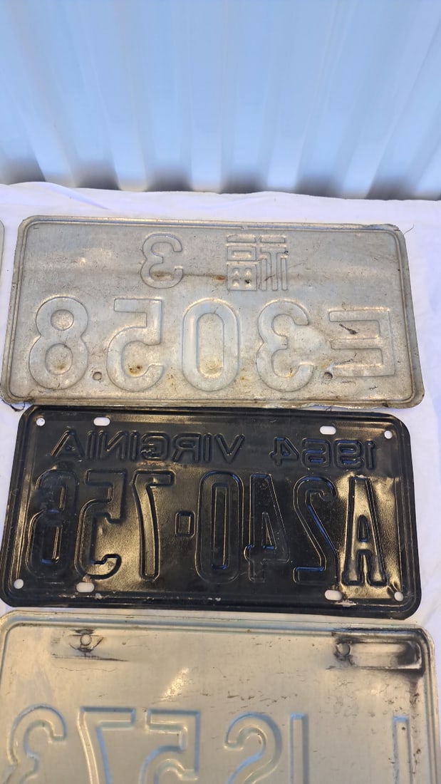 6 Vintage License Plates Washington Virginia Japan - 9