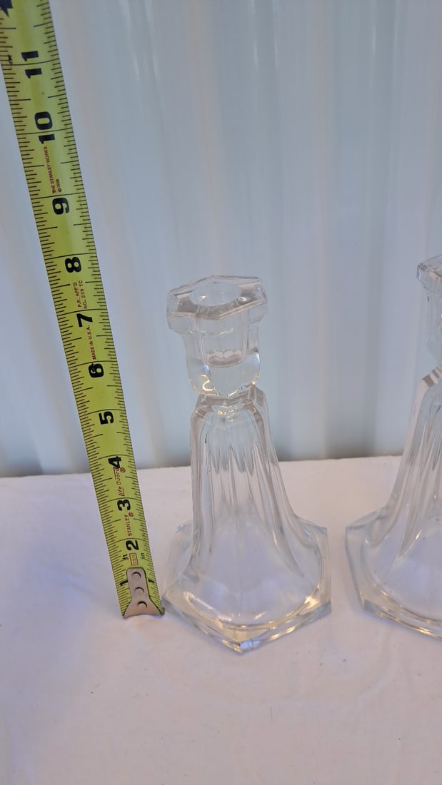 Heisey And Duncan Miller Glass Candlestick Holders - 3