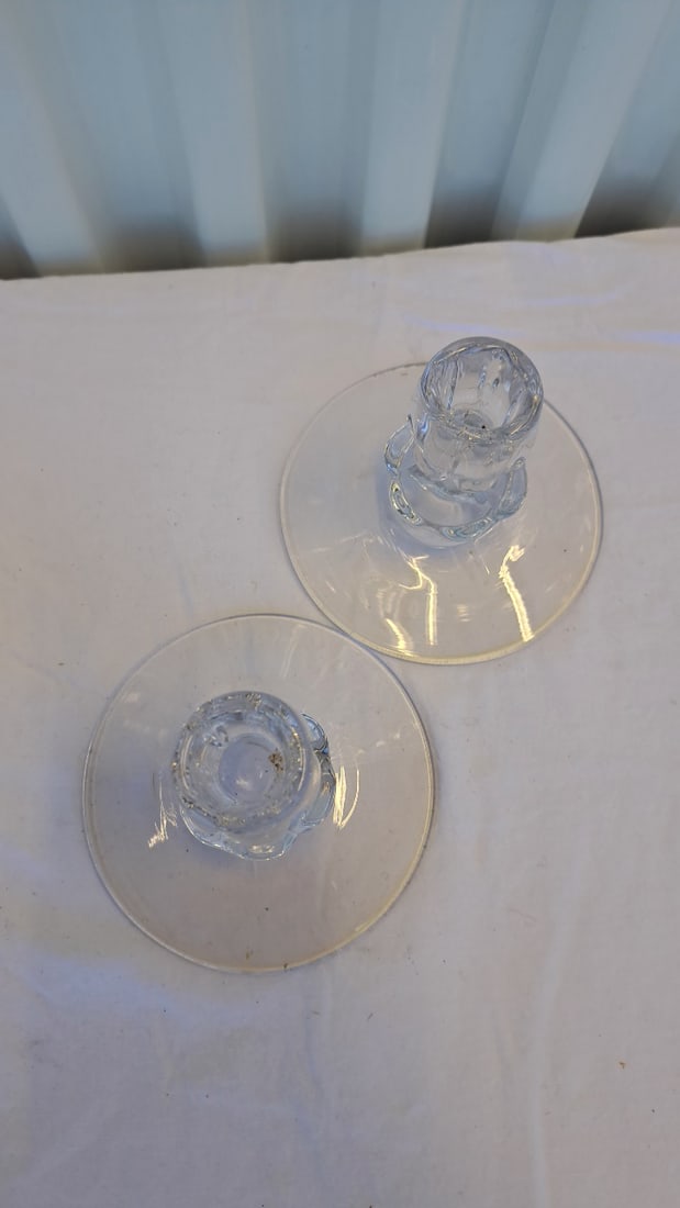 Heisey And Duncan Miller Glass Candlestick Holders - 8