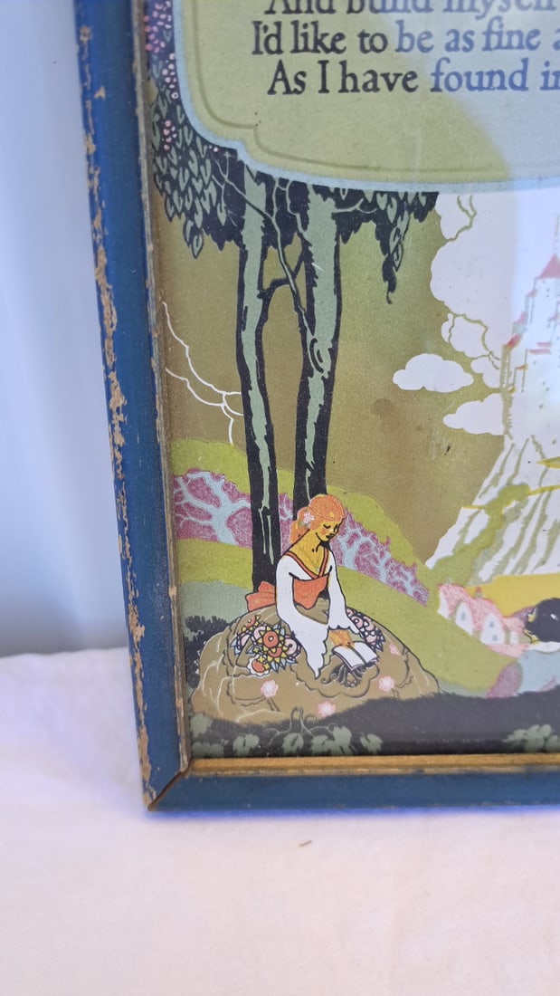 Framed "friend" Poem Print With Castle Illustration, Blue Wooden Frame - 5