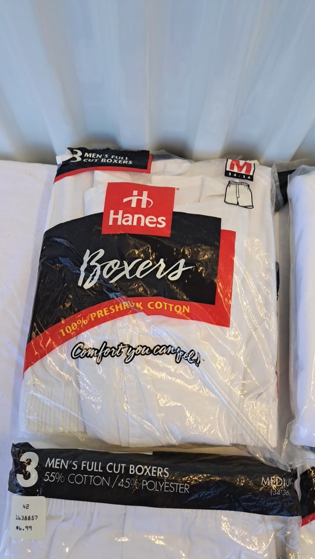 Hanes Mens White Boxers And T-shirts Size M - 3