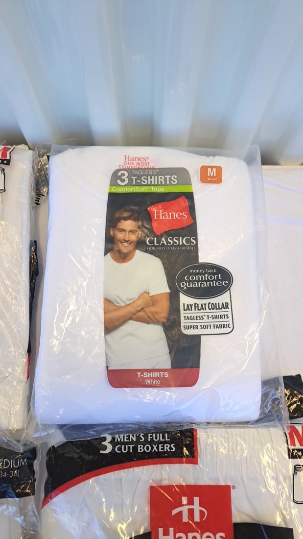 Hanes Mens White Boxers And T-shirts Size M - 4