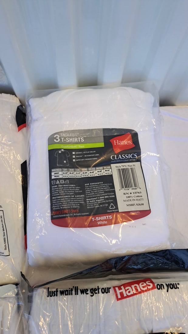 Hanes Mens White Boxers And T-shirts Size M - 6