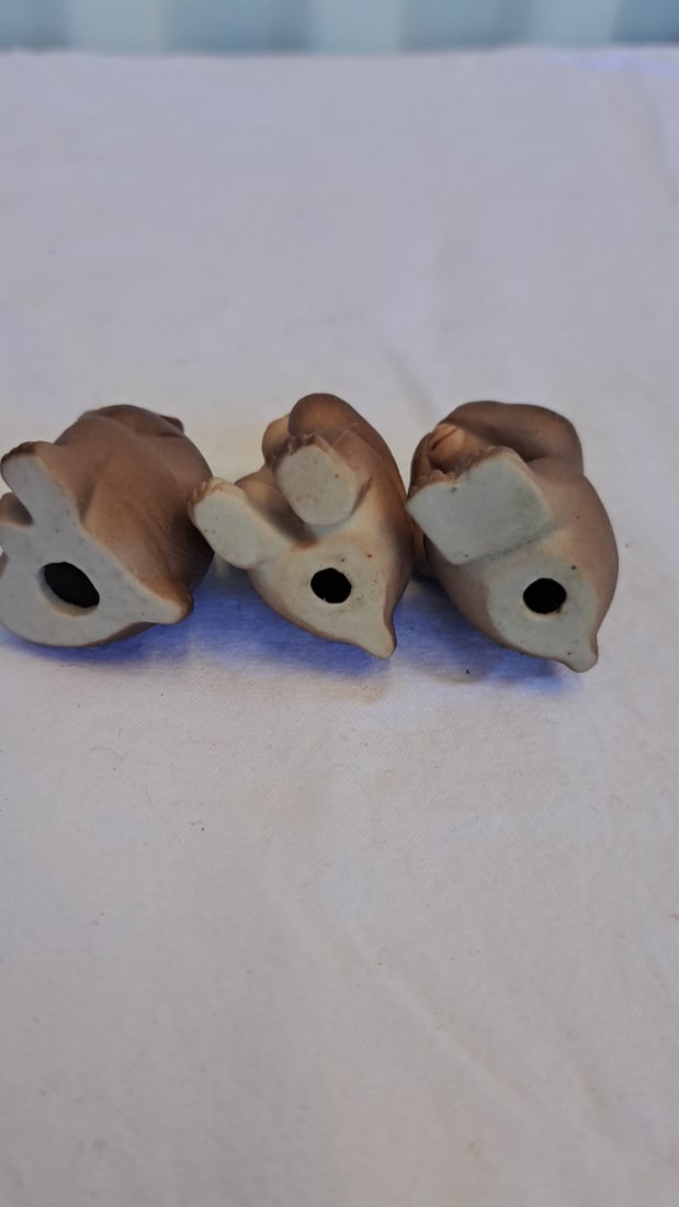 Three Wise Monkeys Eramic Figurines See Hear Speak No Evil - 2