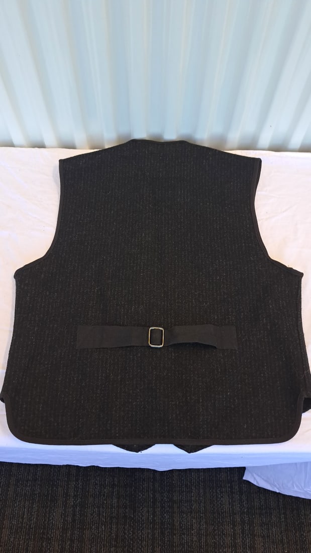 Woolrich Original Outdoorwear Men's M Black Wool Zip Front Vest Made In Usa - 5