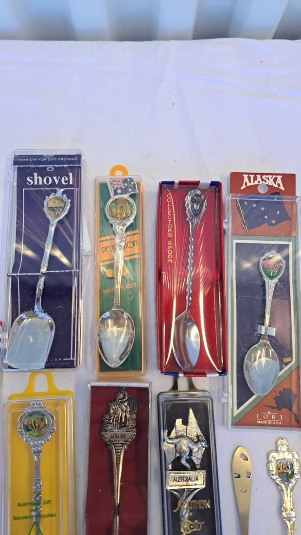 Lot Of Souvenir Collector Spoons: Alaska, Australia, Nasa, Sydney, Ireland, Montana - 6