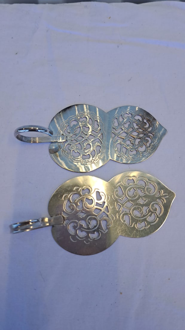 2 Pierced Silverplate Cake Servers Denmark.And Italy - 2