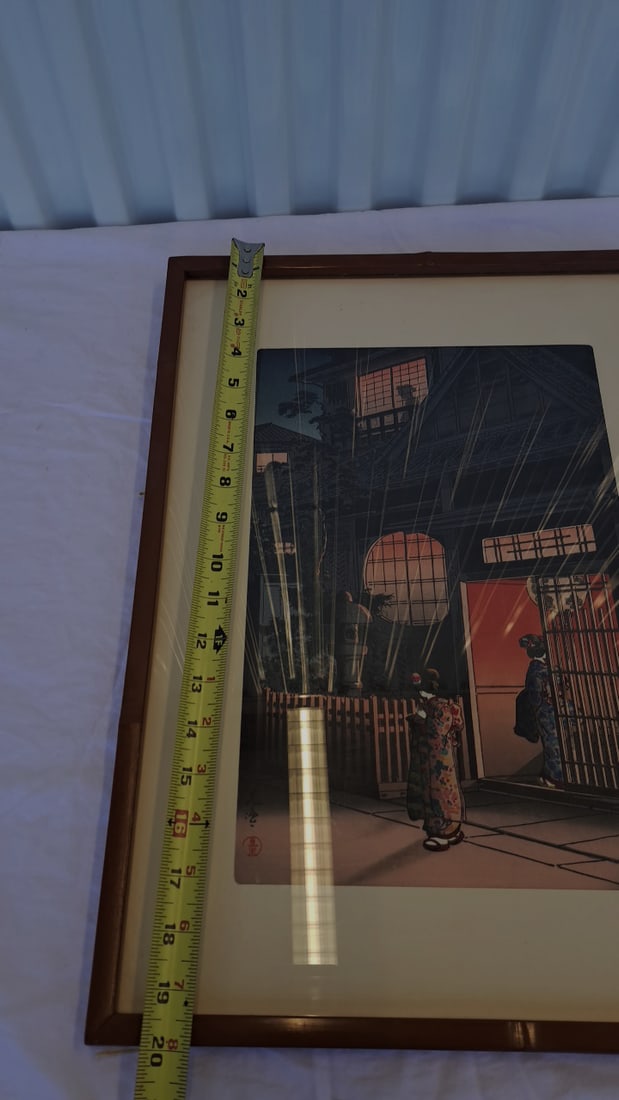Koitsu Tsuchiya Woodblock Teahouse At Night Print Signed - 7