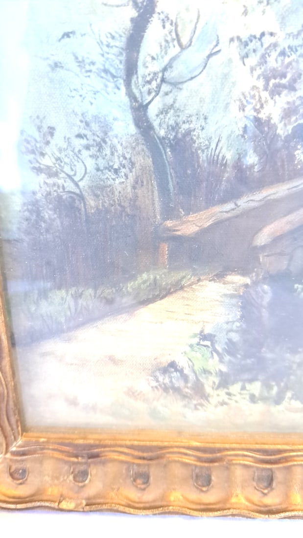 1903 Selinda Payne Converse Painting Of Bridge And Landscape - 5