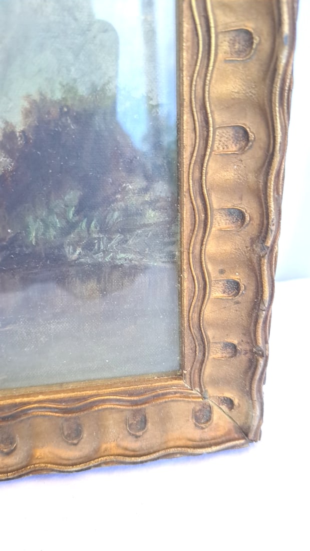1903 Selinda Payne Converse Painting Of Bridge And Landscape - 7