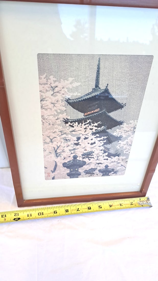 Shiro Kasamatsu Pagoda In Tokyo Woodblock Print - 8