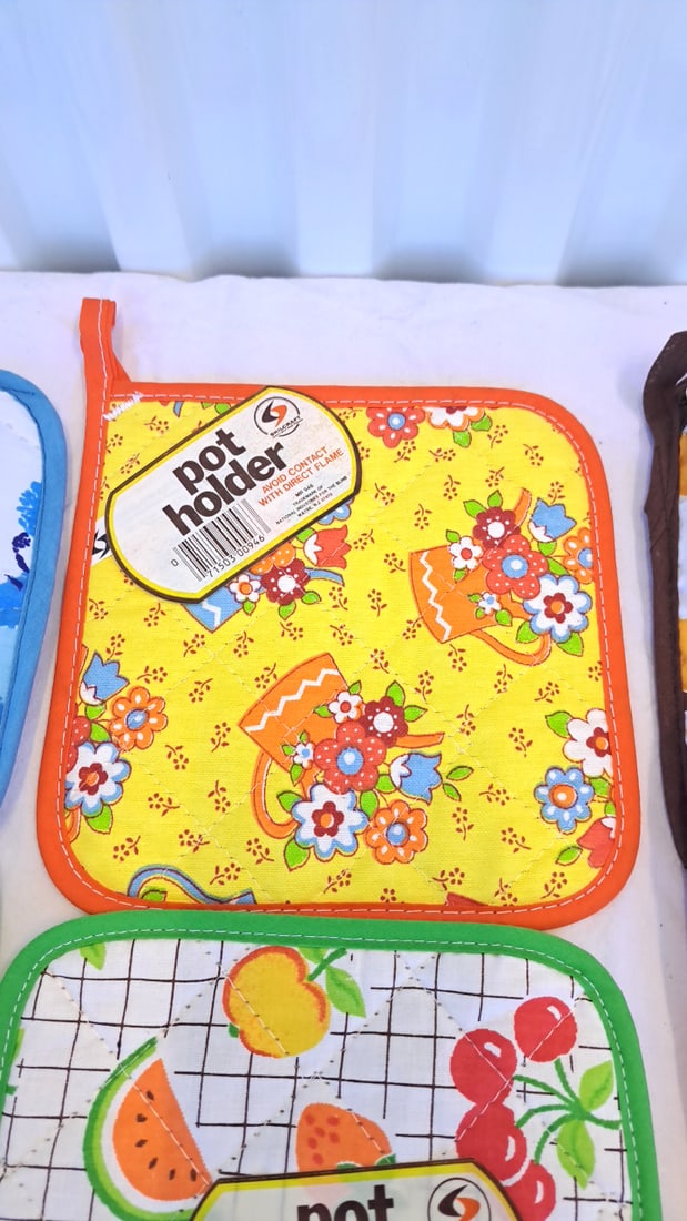 Skilcraft Mr 946 Pot Holder Lot, Assorted Floral Fruit Leaf Patterns Nos - 5
