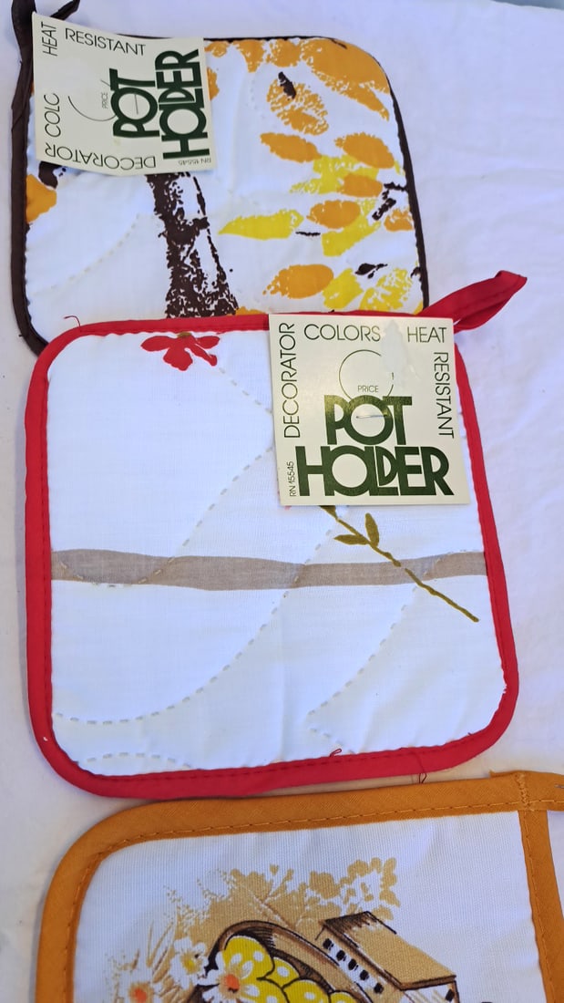 Skilcraft Mr 946 Pot Holder Lot, Assorted Floral Fruit Leaf Patterns Nos - 6