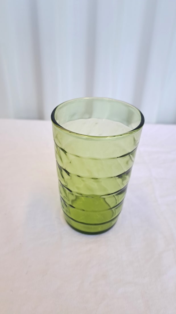 Anchor Hocking Jubilee Avocado Ribbed Stackable Glass Tumblers 29 - 2