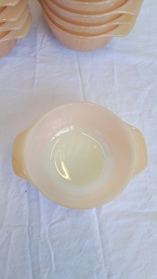 18 Anchor Hocking 472 Fire-king Peach Lustre 12 Oz Tab Handle Bowls - 2