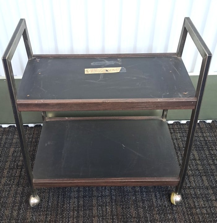 Rca Model Tco52 Two-tier Tv Cart With Casters Black Brown: There are 6 holes drilled into the top shelf 26 x 24 x 16in 8lb Low Estimate: 15.00 High Estimate: 40.00